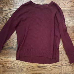 LOFT red velvet sweater XS